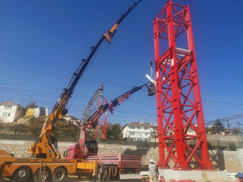 Ankara Kırıkkale High Speed ​​​​Train Line Pedestrian Crossing Bridge Manufacturing Erection